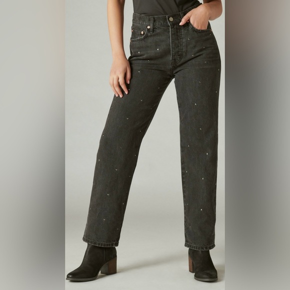 Lucky Brand Women's Legend Studded Hugh Rise 90’s Loose Jeans - Picture 3 of 13